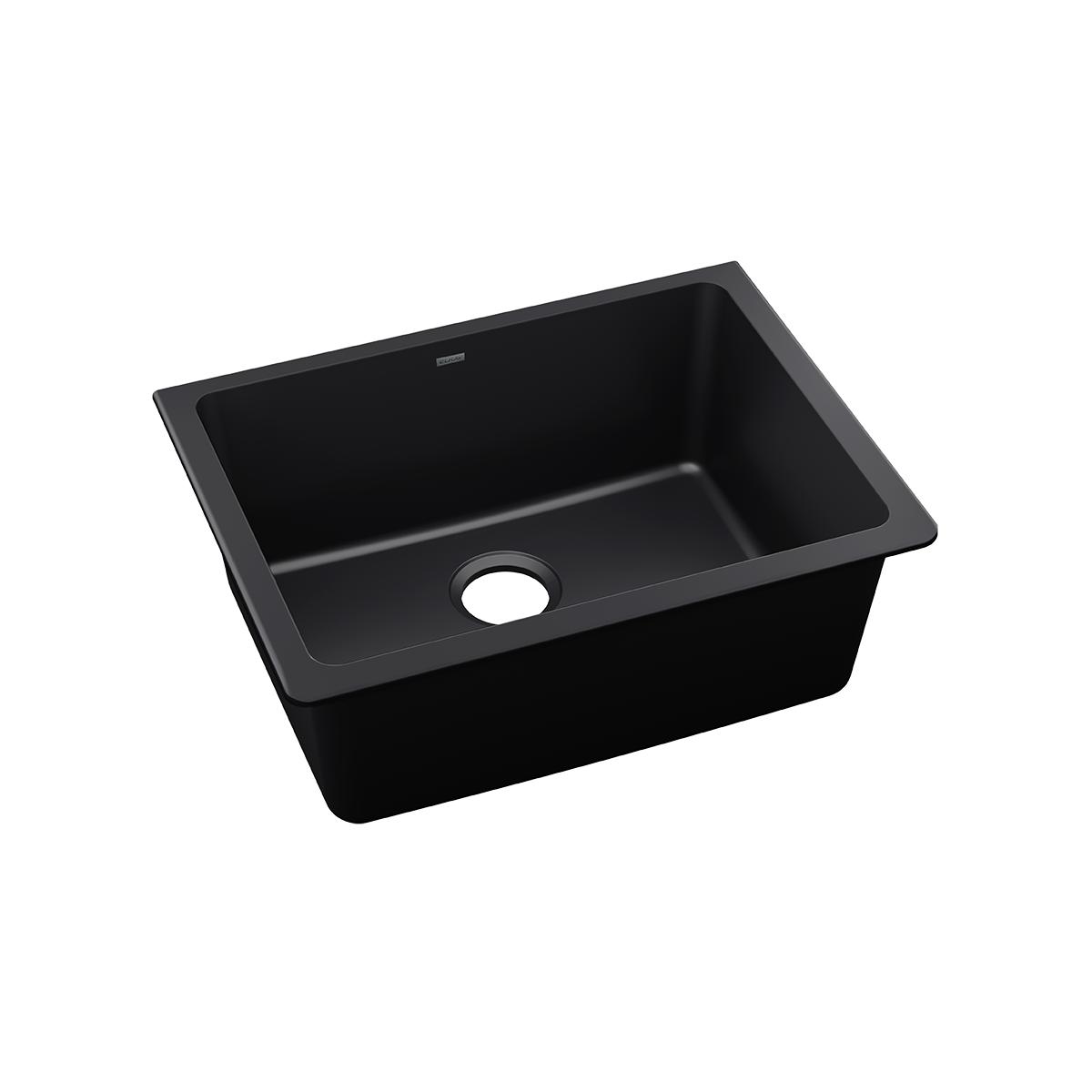 Elkay Quartz Luxe 24-5/8" x 18-1/2" x 9-1/2", Single Bowl Undermount Sink, Caviar
