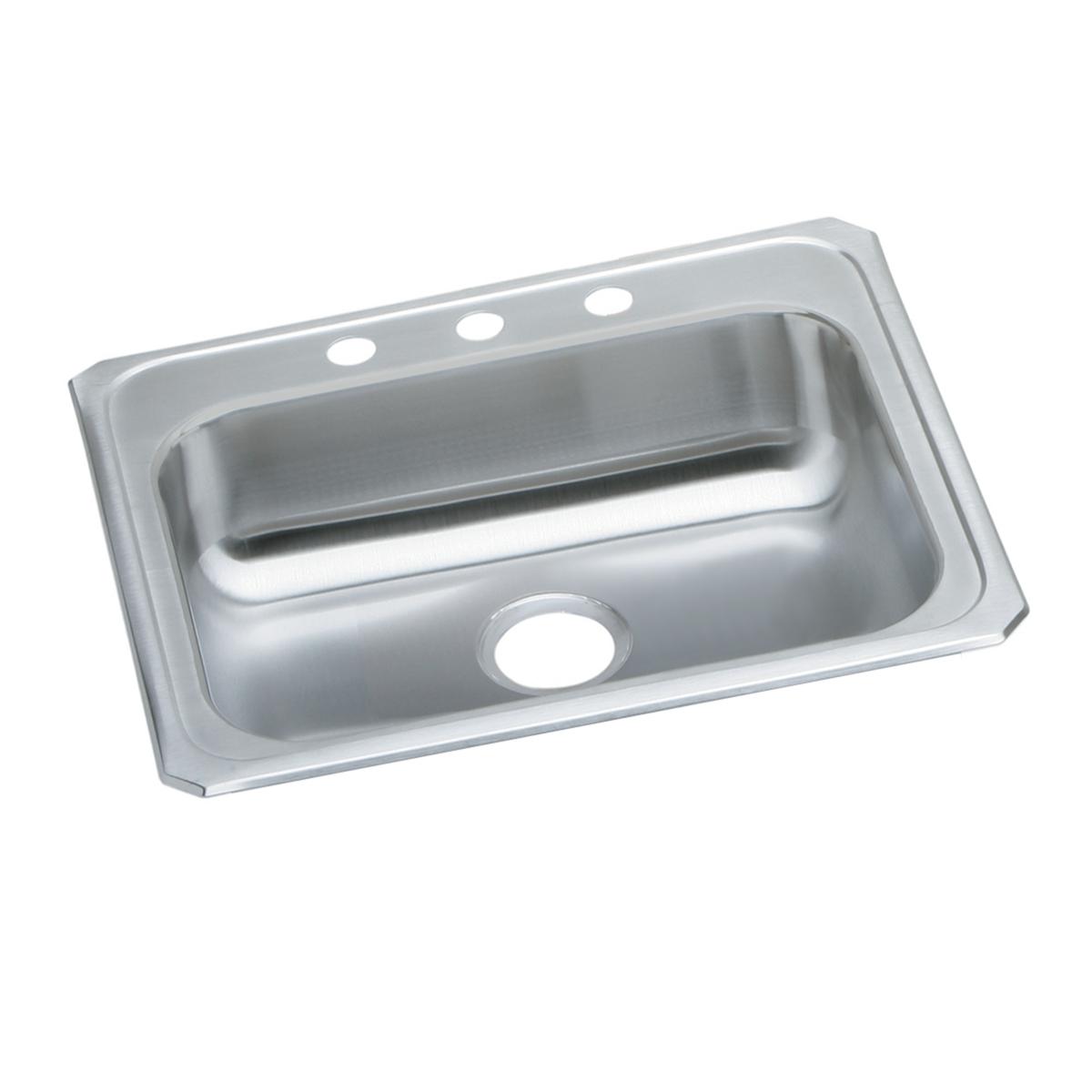 Elkay Celebrity Stainless Steel 25" x 21-1/4" x 5-3/8", 3-Hole Single Bowl Drop-in Sink