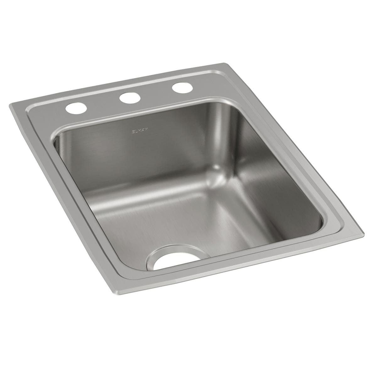 Elkay Lustertone Classic Stainless Steel 17" x 22" x 5-1/2", 3-Hole Single Bowl Drop-in ADA Sink