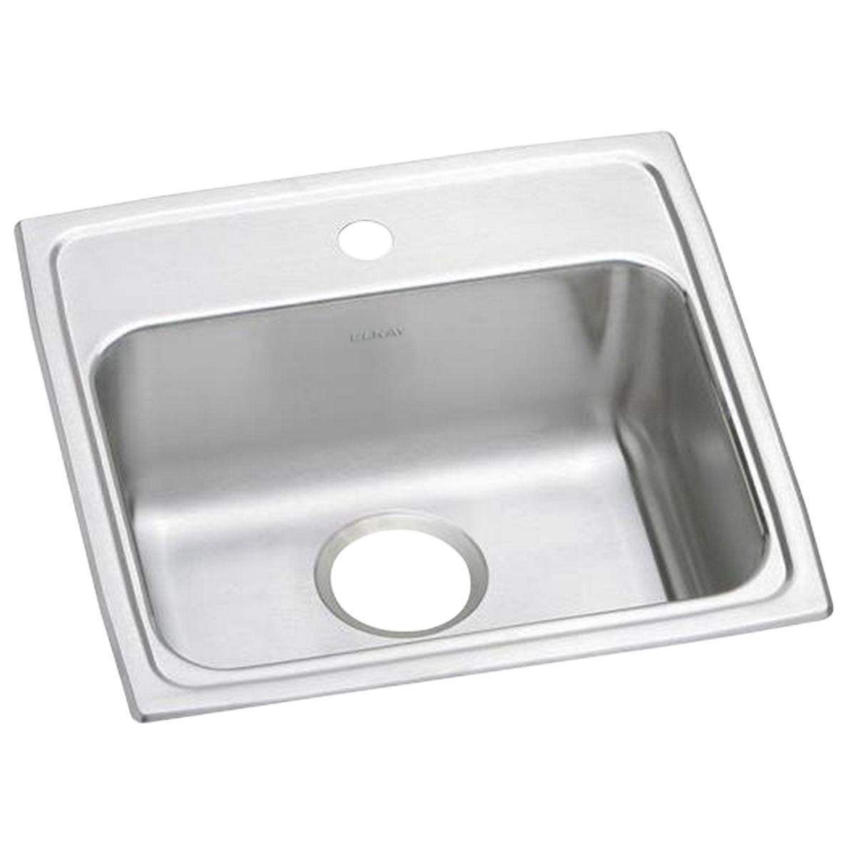 Elkay Lustertone Classic Stainless Steel 19" x 18" x 6-1/2", 1-Hole Single Bowl Drop-in ADA Sink