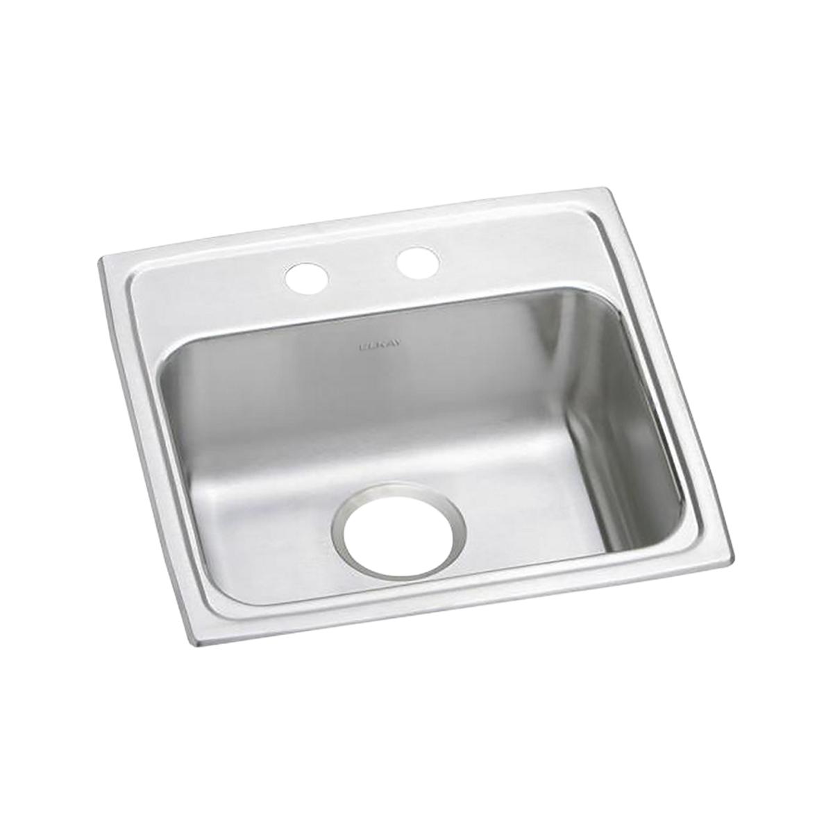 Elkay Lustertone Classic Stainless Steel 19" x 18" x 6-1/2", 2-Hole Single Bowl Drop-in ADA Sink