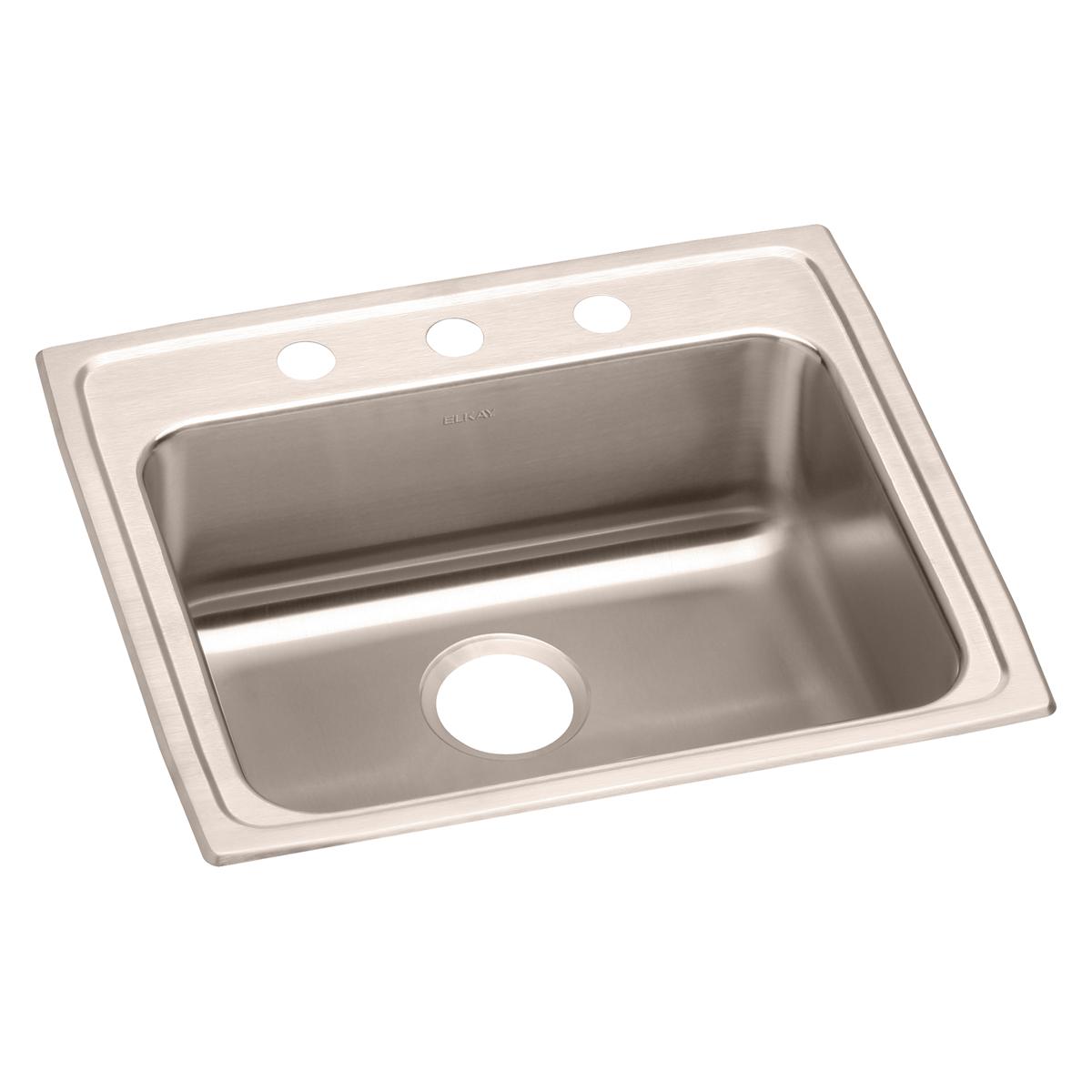 Elkay Lustertone Classic Stainless Steel 22" x 19-1/2" x 5-1/2", Single Bowl Drop-in ADA Sink