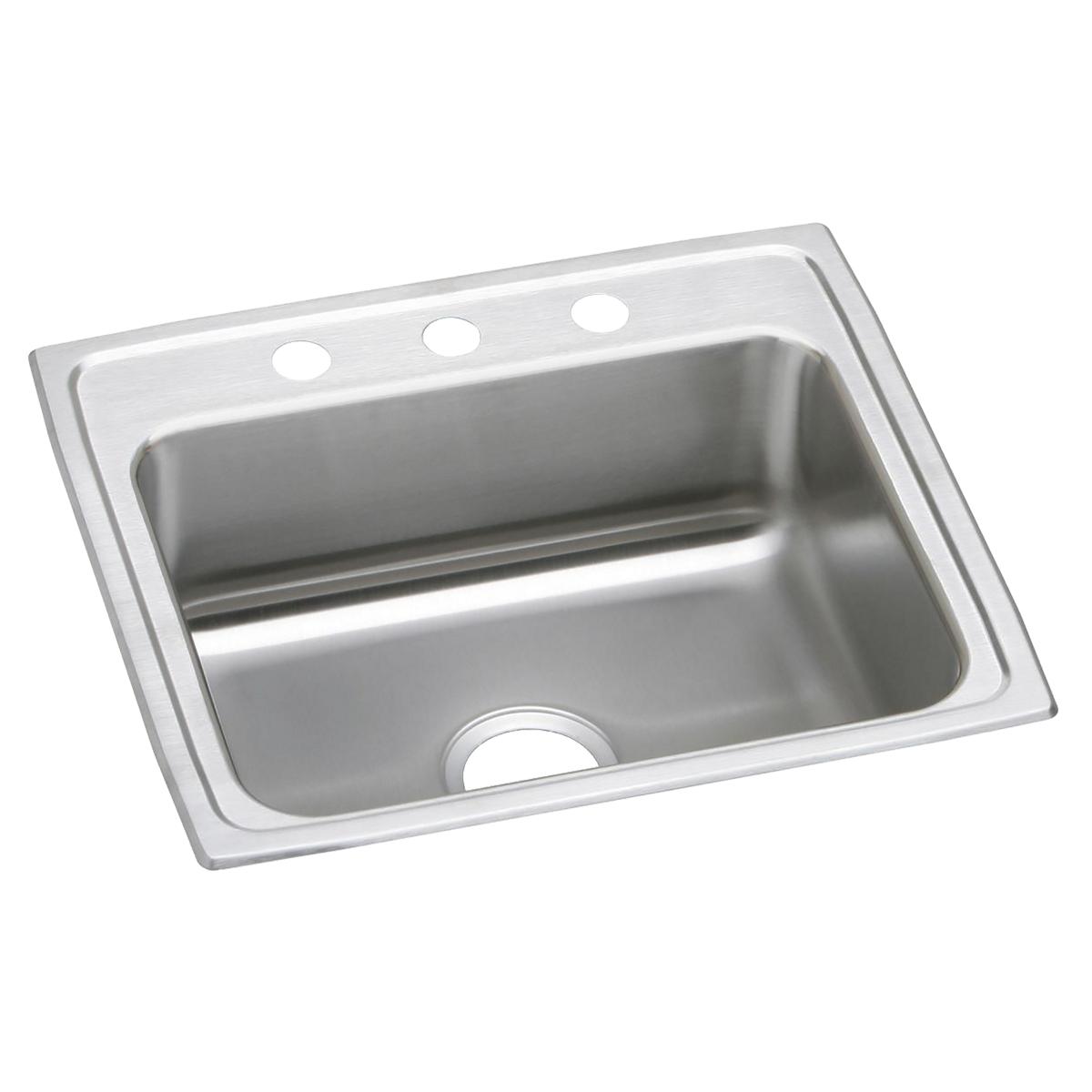 Elkay Celebrity Stainless Steel 25" x 22" x 7-1/2", 3-Hole Single Bowl Drop-in Sink