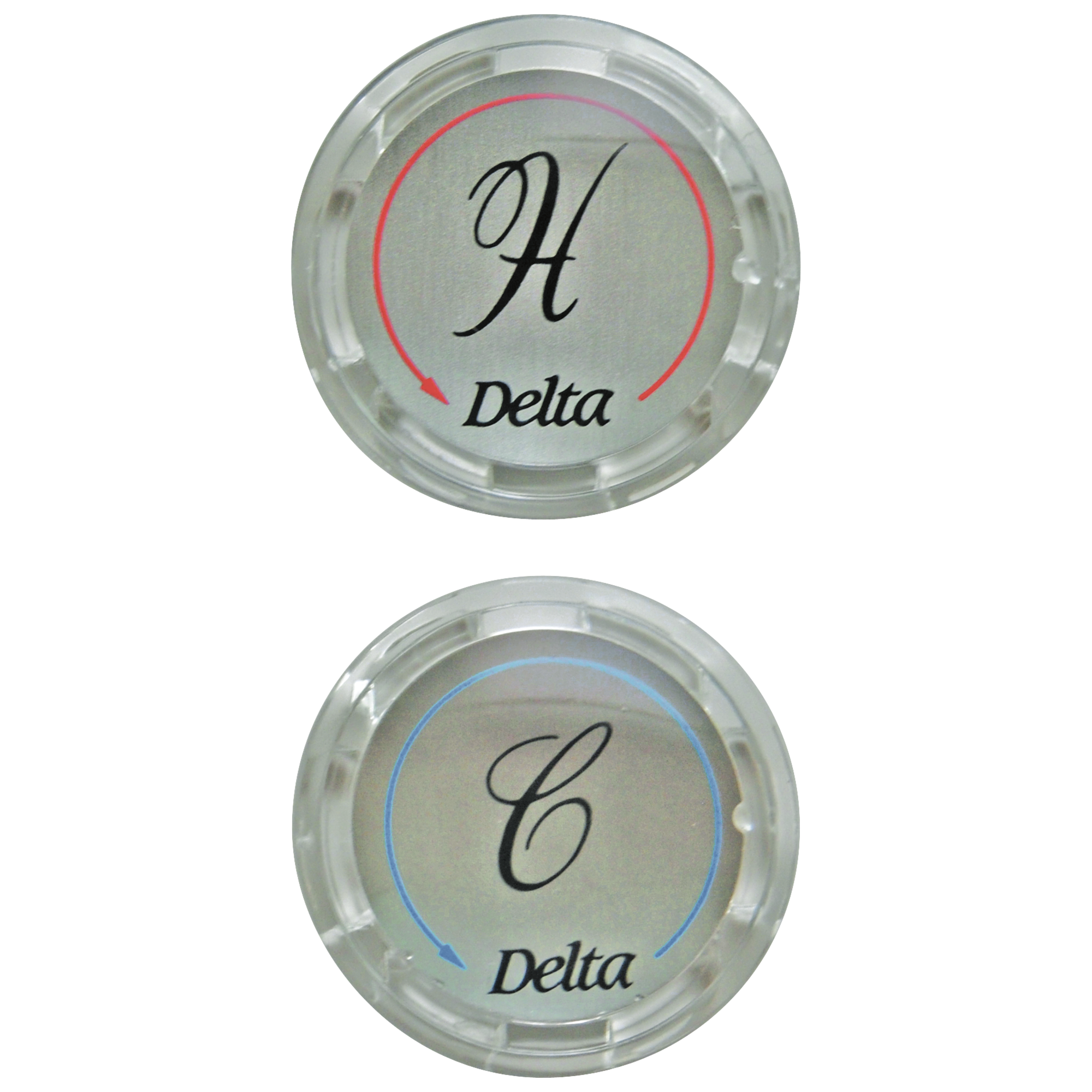 Delta RP19659 Button Set - Hot/Cold - Clear