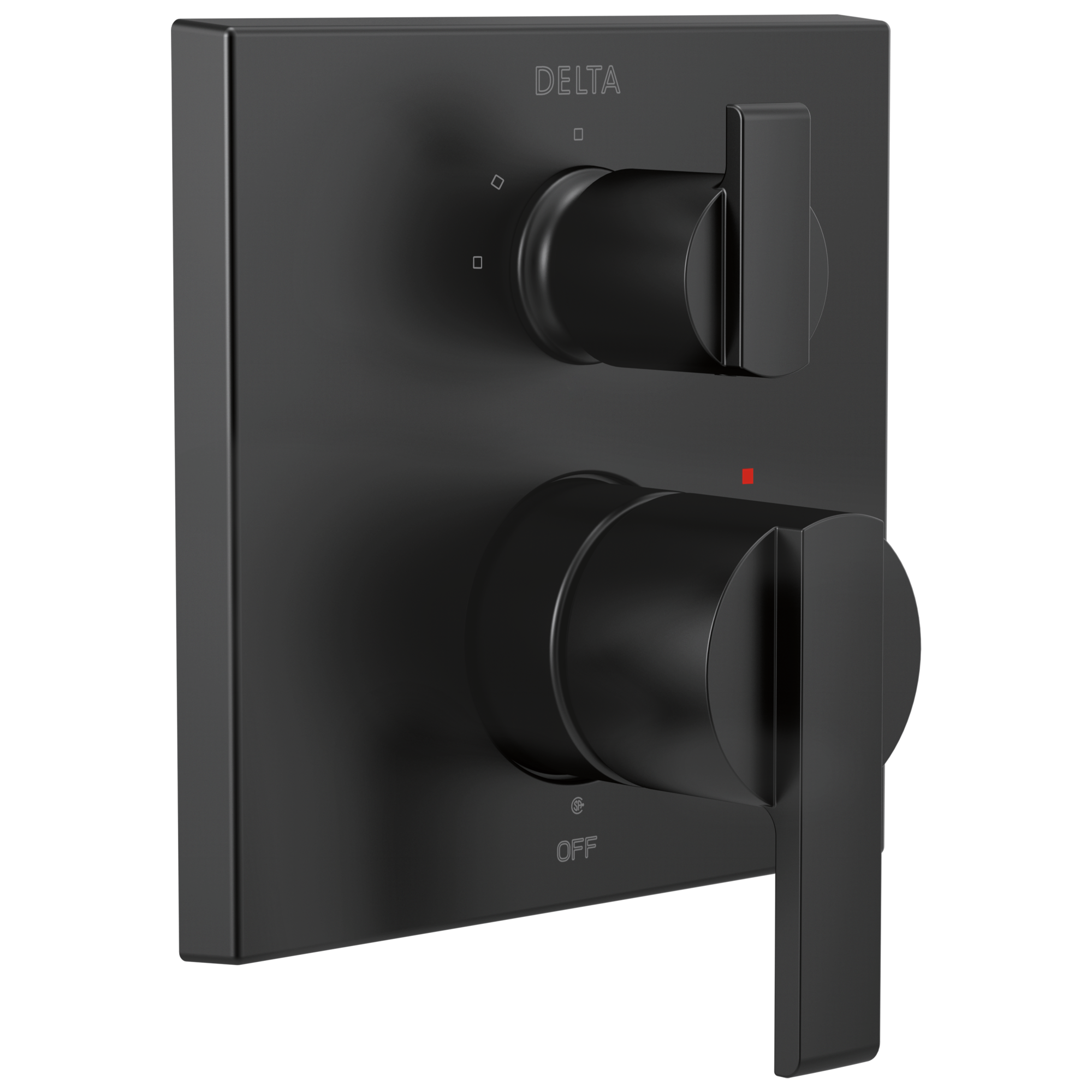 Delta Ara: Angular Modern Monitor 14 Series Valve Trim with 3-Setting Integrated Diverter