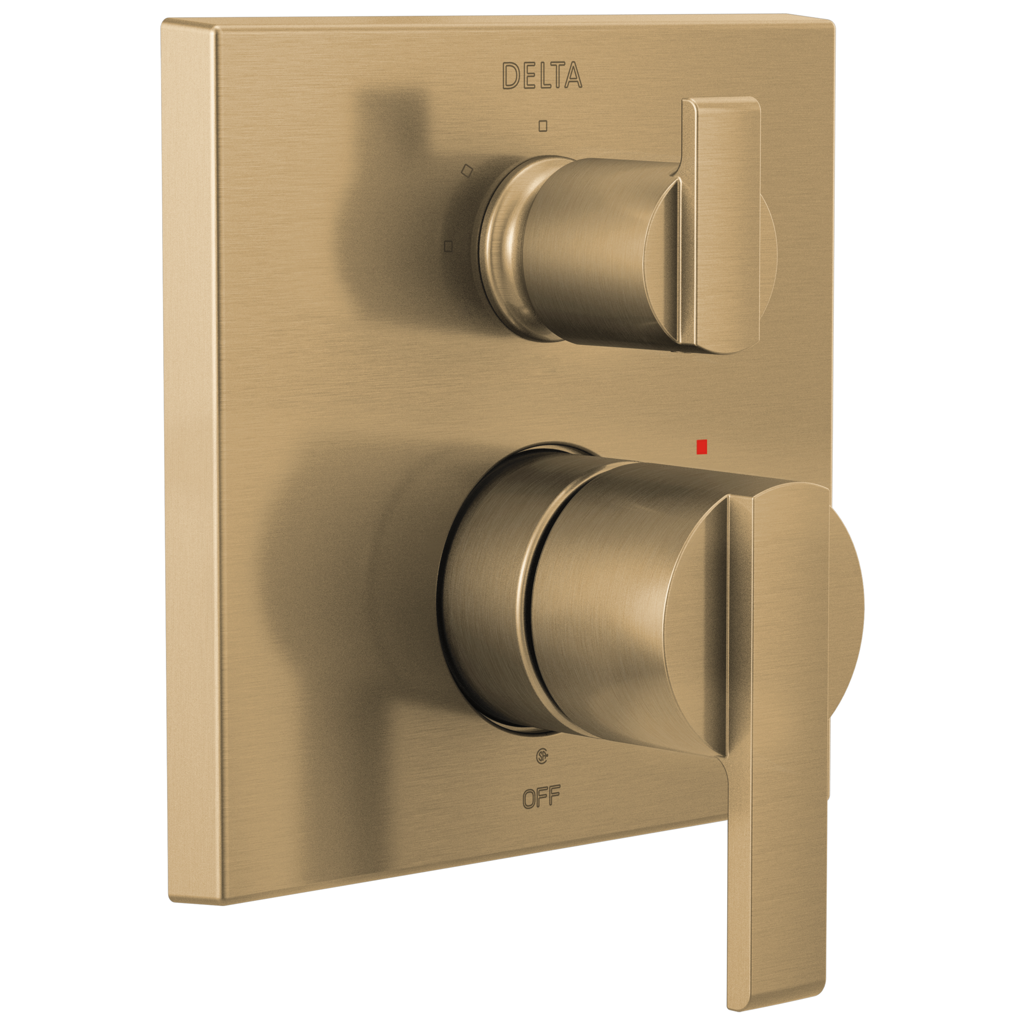 Delta Ara: Angular Modern Monitor 14 Series Valve Trim with 3-Setting Integrated Diverter