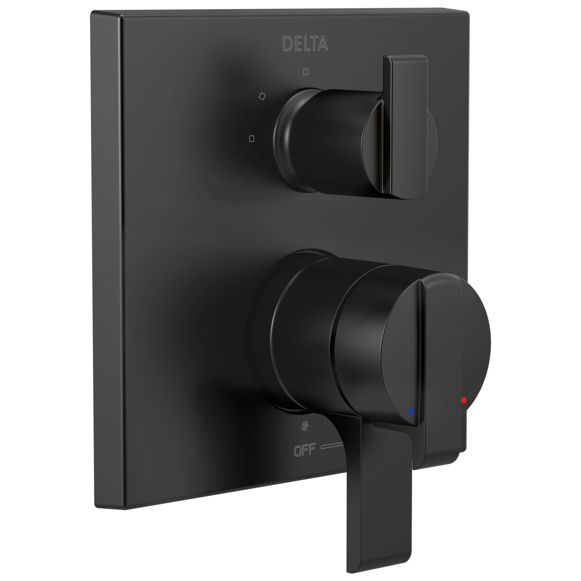 Delta Ara: Angular Modern Monitor 17 Series Valve Trim with 3-Setting Integrated Diverter