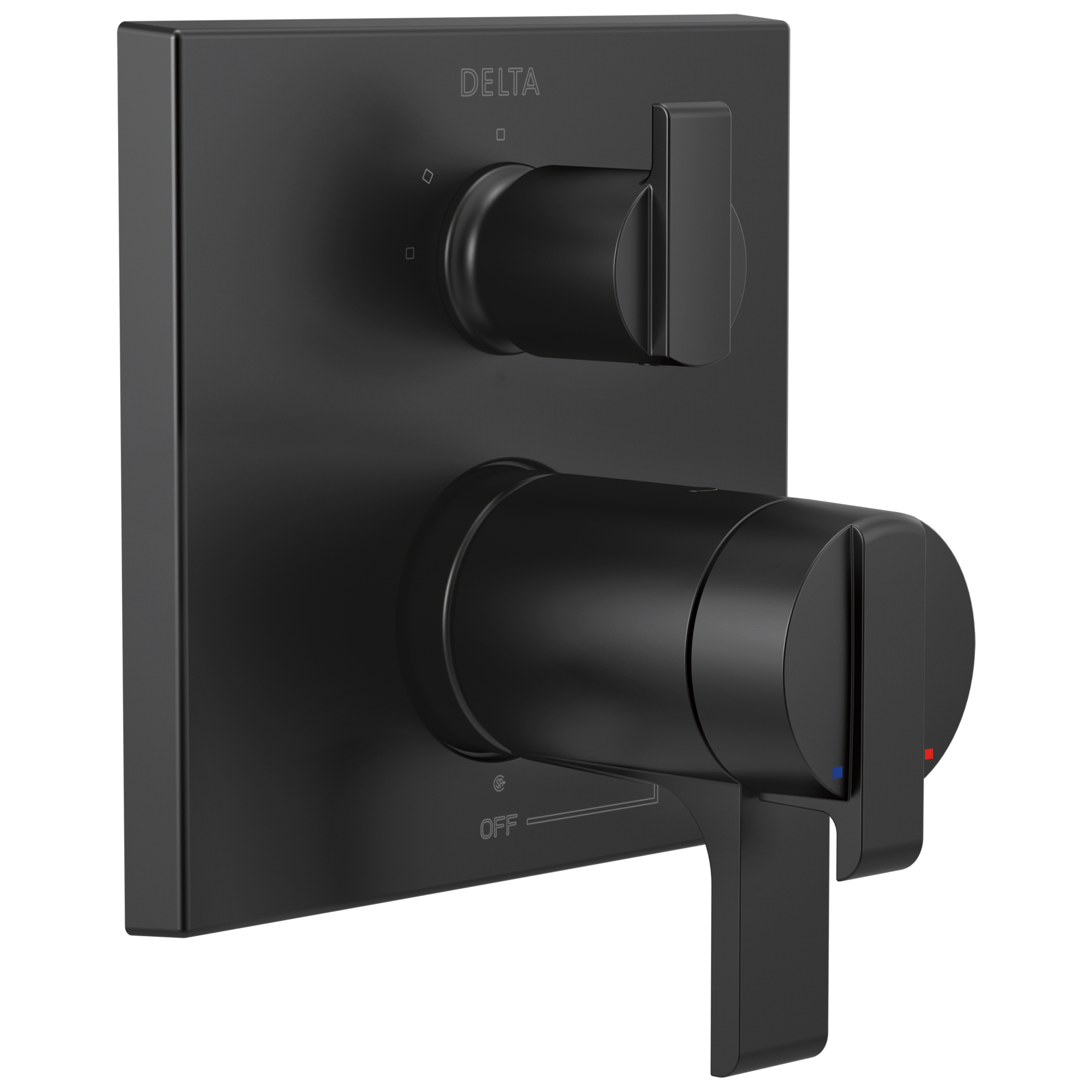 Delta Ara: Angular Modern TempAssure 17T Series Valve Trim with 3-Setting Integrated Diverter