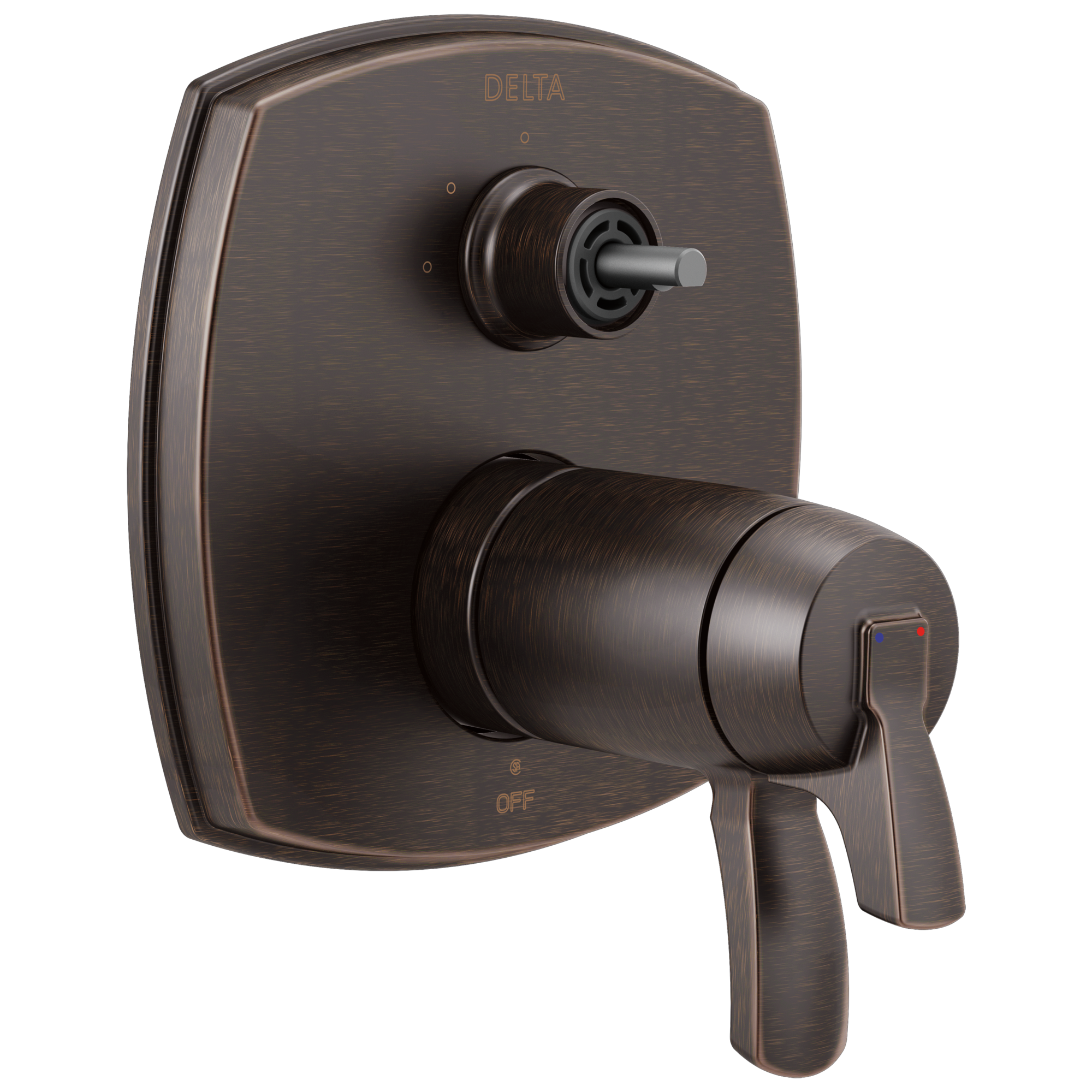 Delta Stryke: 17 Thermostatic Integrated Diverter Trim with Three Function Diverter Less Diverter Handle