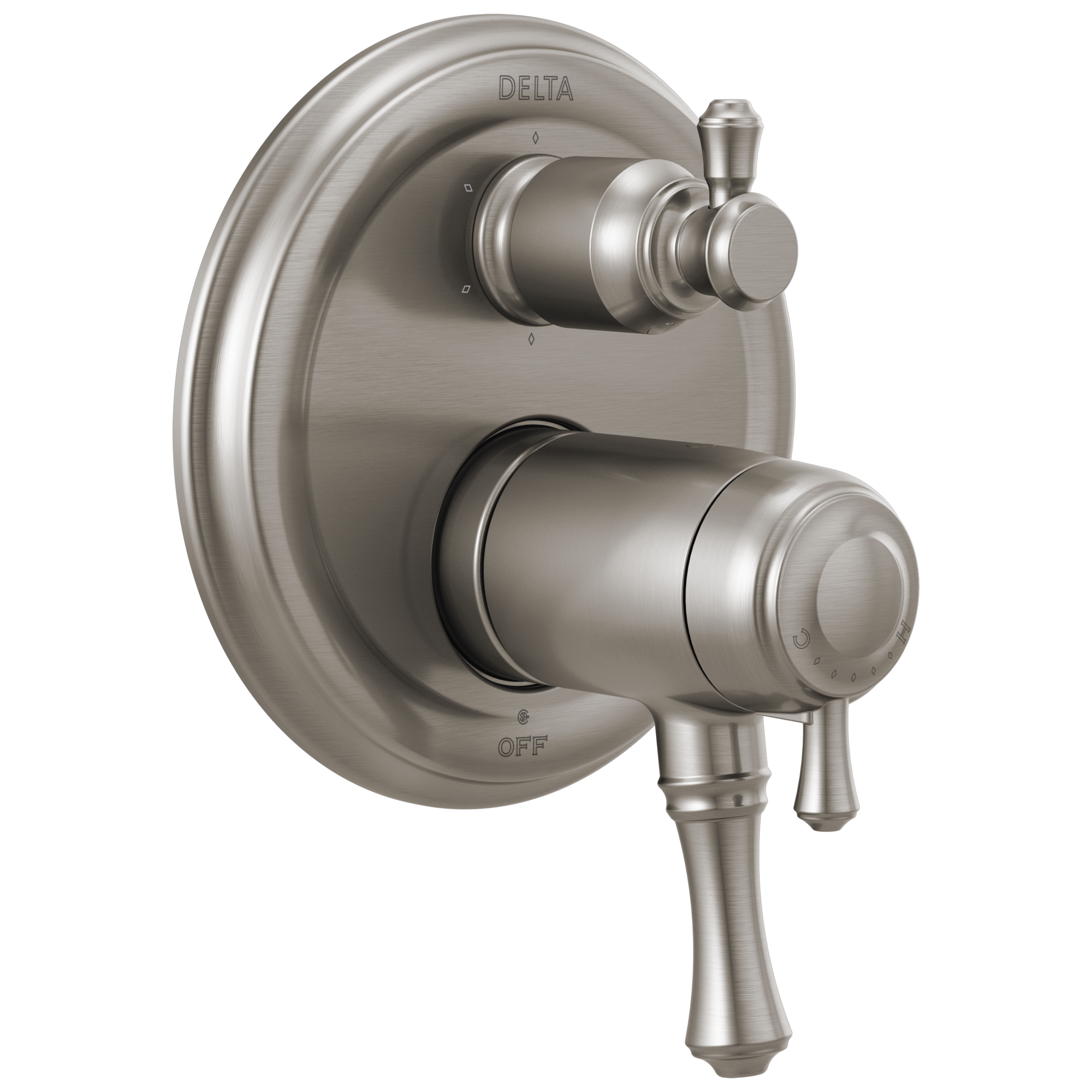Delta T27T997 Cassidy Traditional 2-handle Tempassure 17T Series Valve Trim with 6-Setting Integrated Diverter
