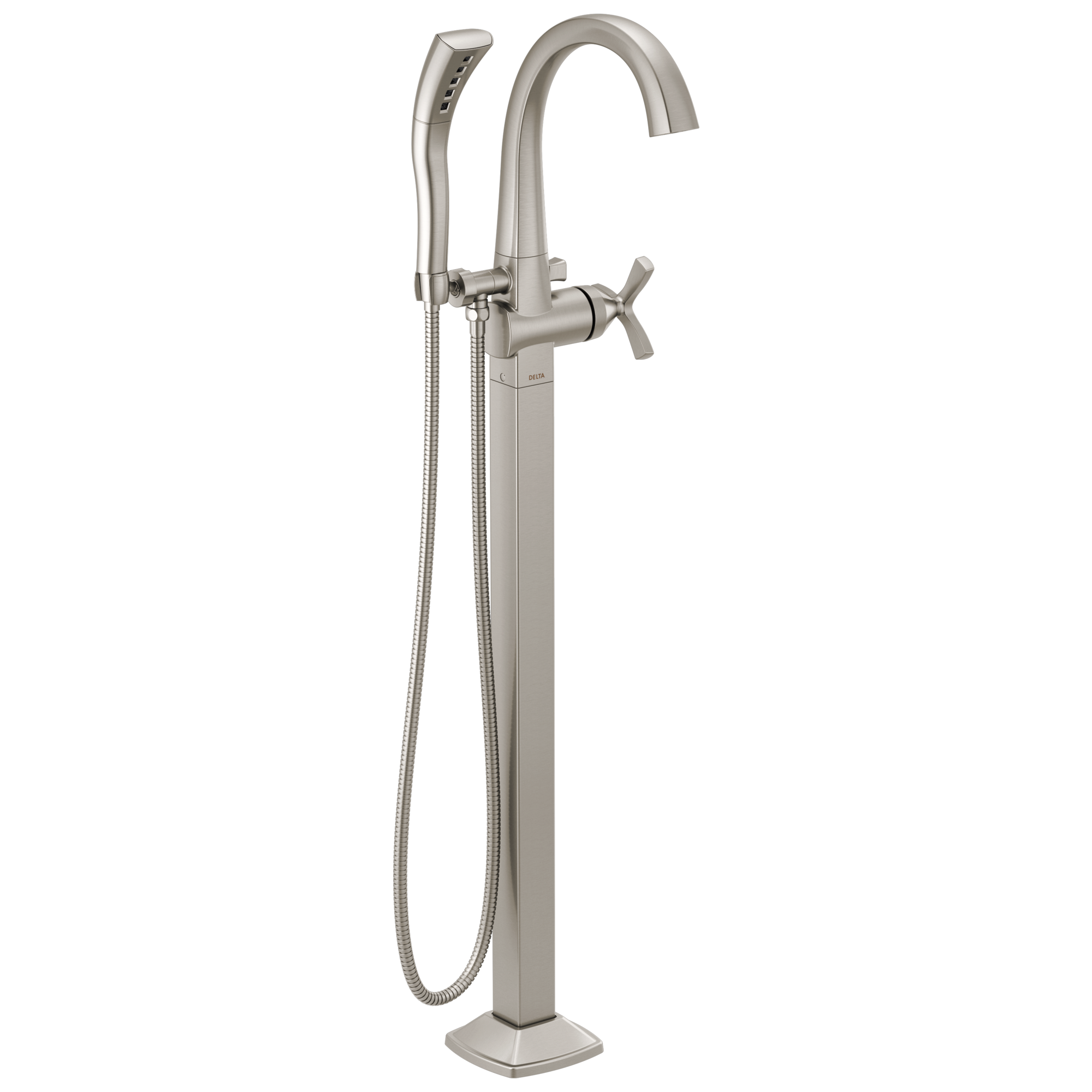 Delta Stryke: Single Handle Floor Mount Tub Filler Trim