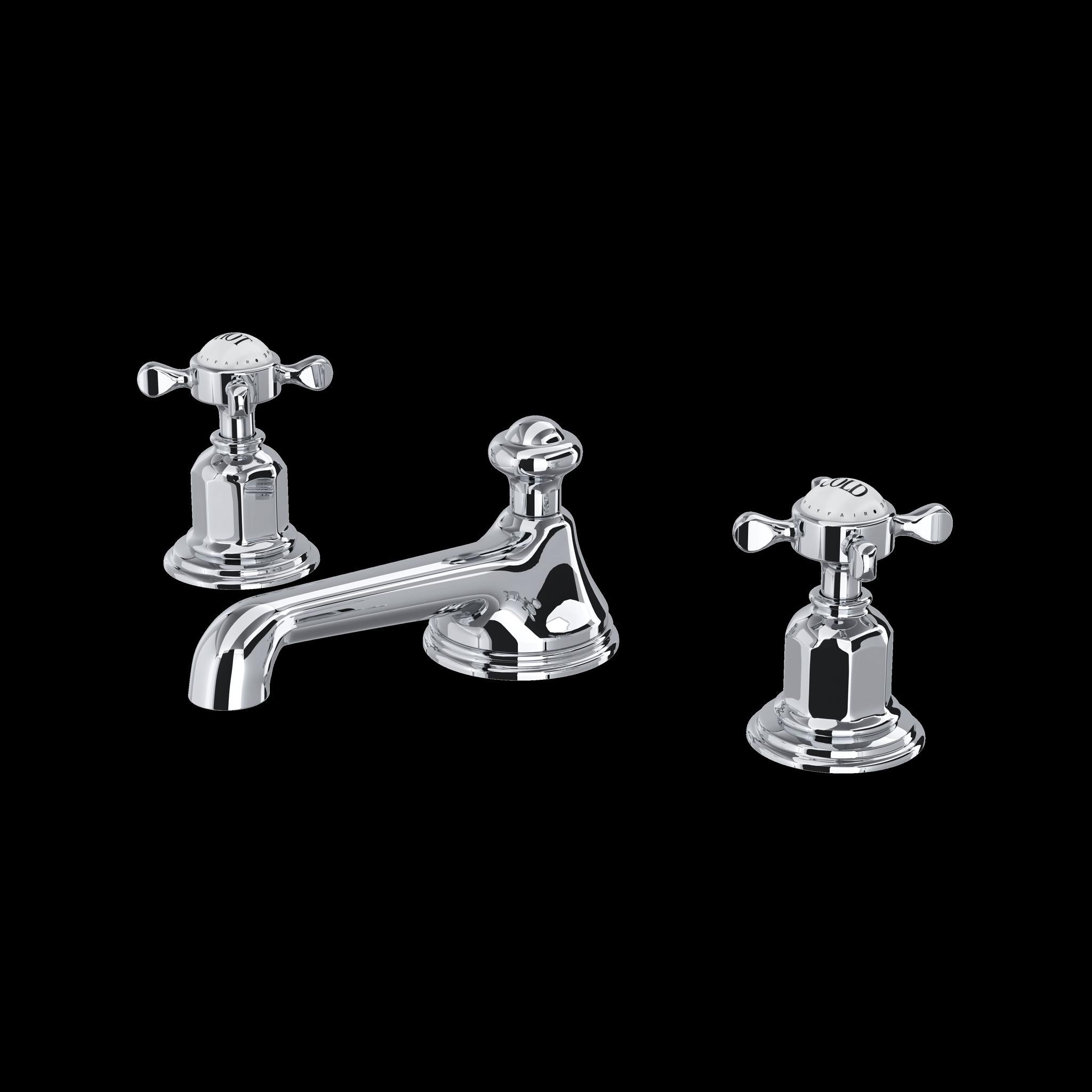 Perrin & Rowe U.3706 Edwardian Widespread Lavatory Faucet With Low Spout