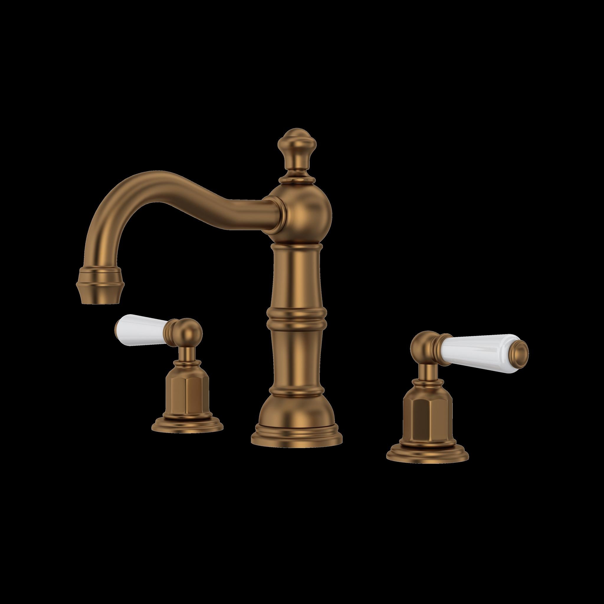 Perrin & Rowe U.3720 Edwardian Widespread Lavatory Faucet With Column Spout