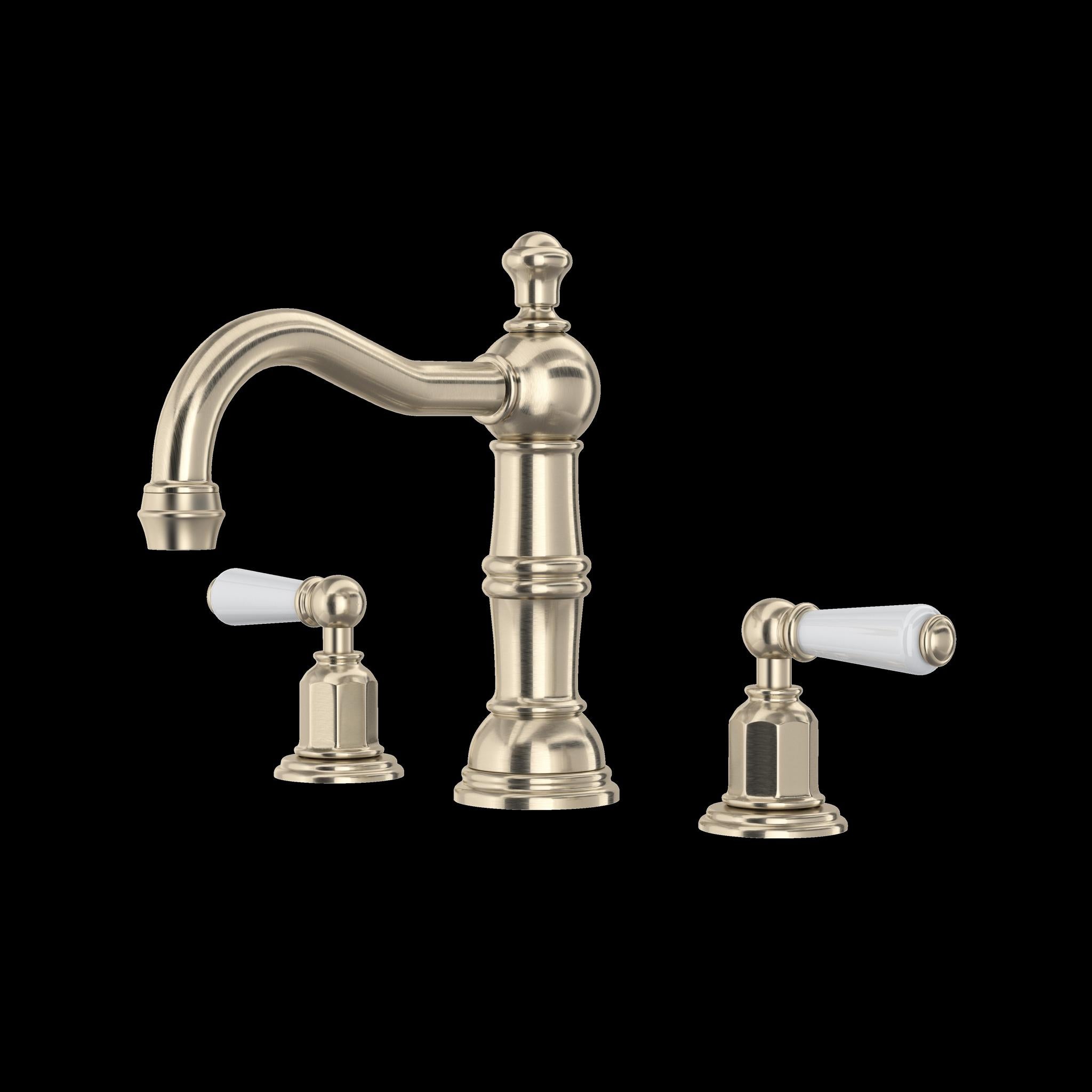 Perrin & Rowe U.3720 Edwardian Widespread Lavatory Faucet With Column Spout