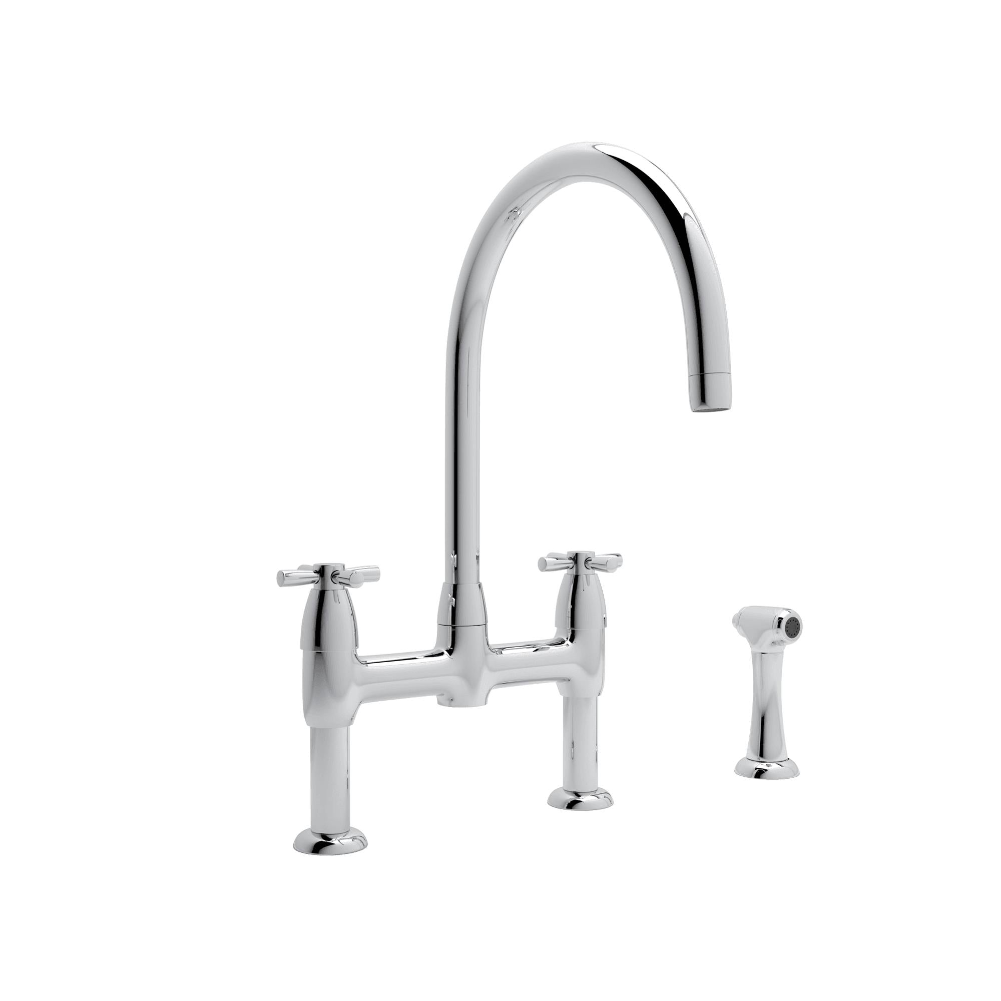 Perrin & Rowe U.4272 Holborn Bridge Kitchen Faucet with C-Spout and Side Spray