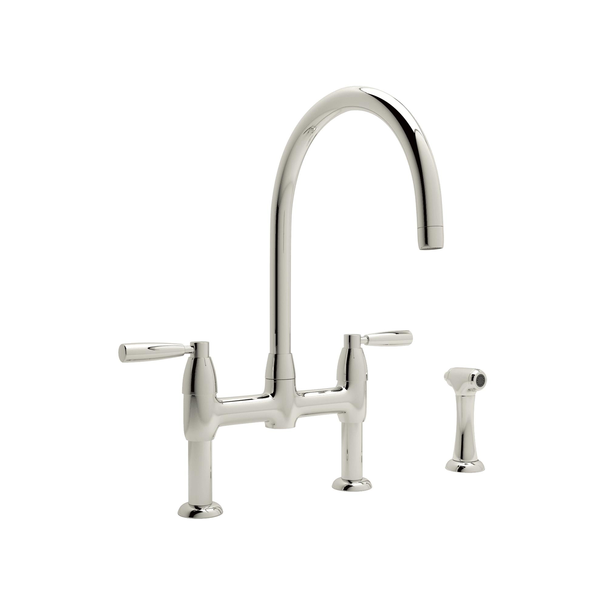 Perrin & Rowe U.4273 Holborn Bridge Kitchen Faucet with C-Spout and Side Spray