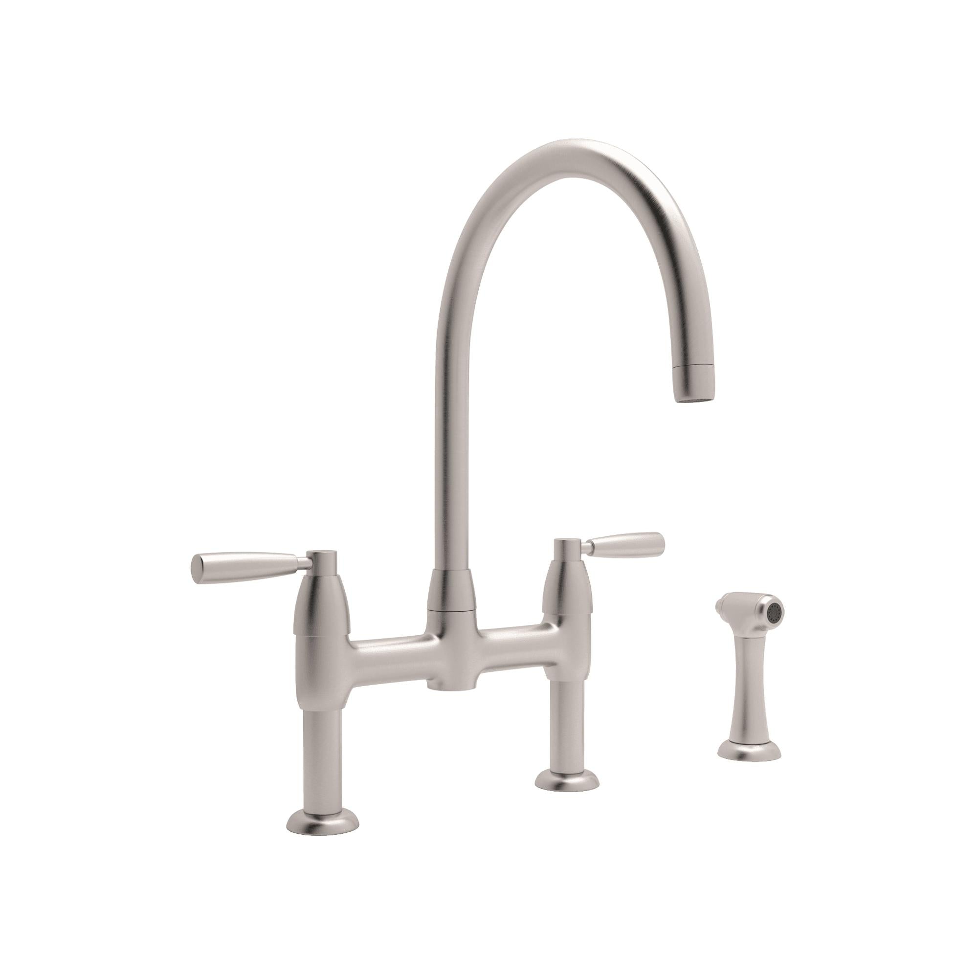 Perrin & Rowe U.4273 Holborn Bridge Kitchen Faucet with C-Spout and Side Spray