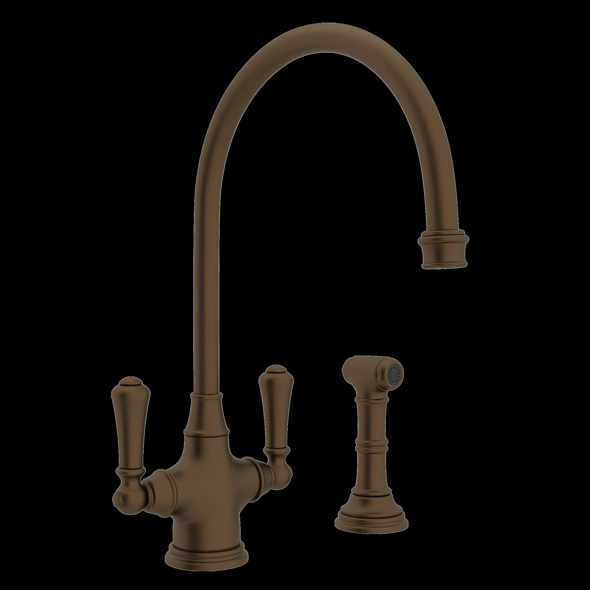 Perrin & Rowe U.4710 Georgian Era Two Handle Kitchen Faucet With Side Spray