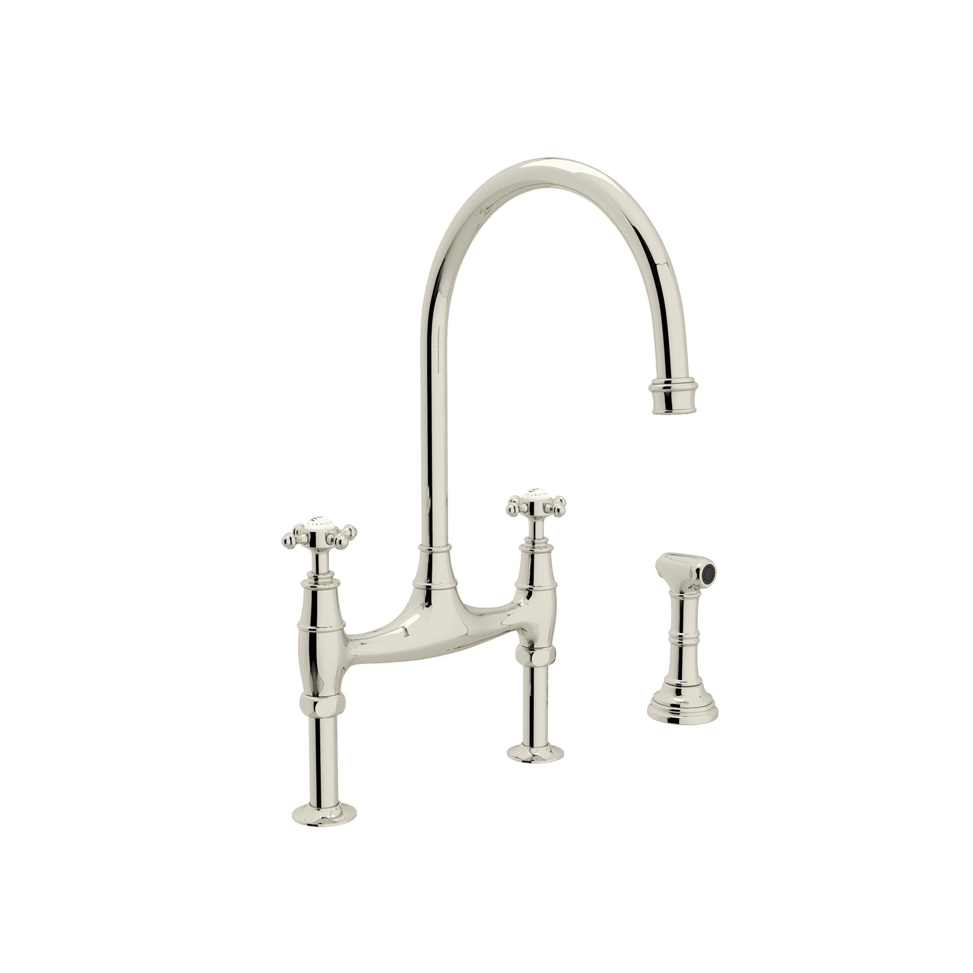 Perrin & Rowe U.4718 Georgian Era Bridge Kitchen Faucet With Side Spray