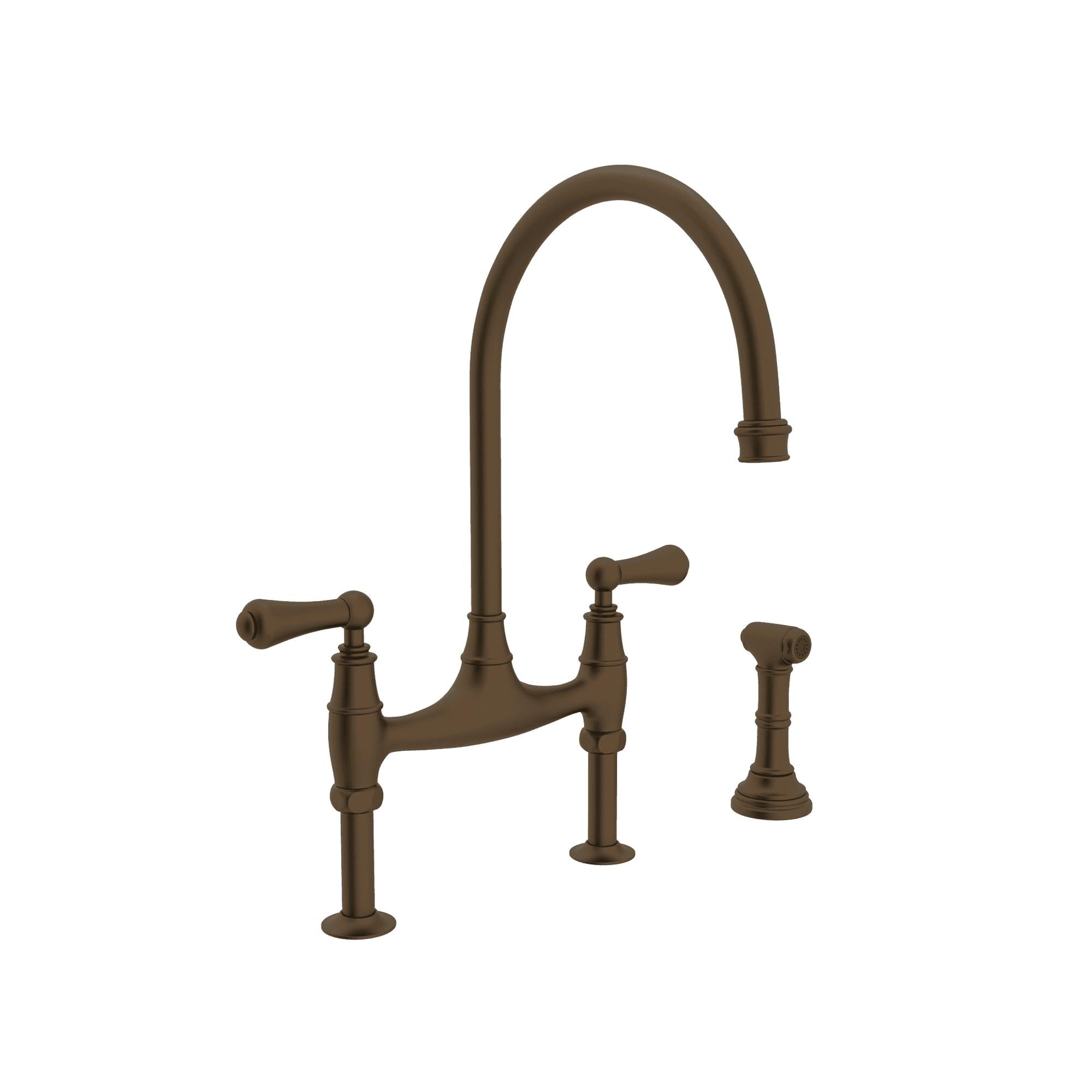 Perrin & Rowe U.4719 Georgian Era Bridge Kitchen Faucet With Side Spray