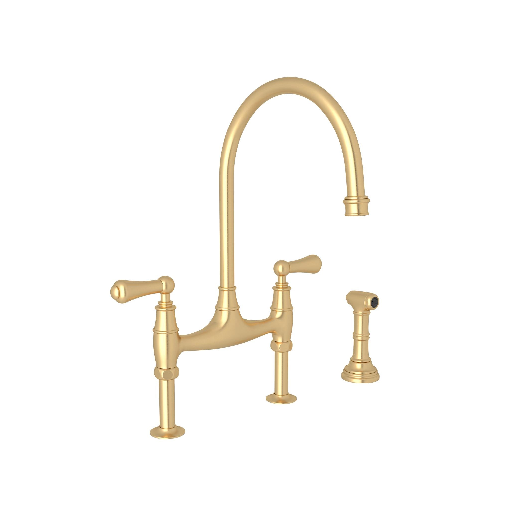 Perrin & Rowe U.4719 Georgian Era Bridge Kitchen Faucet With Side Spray