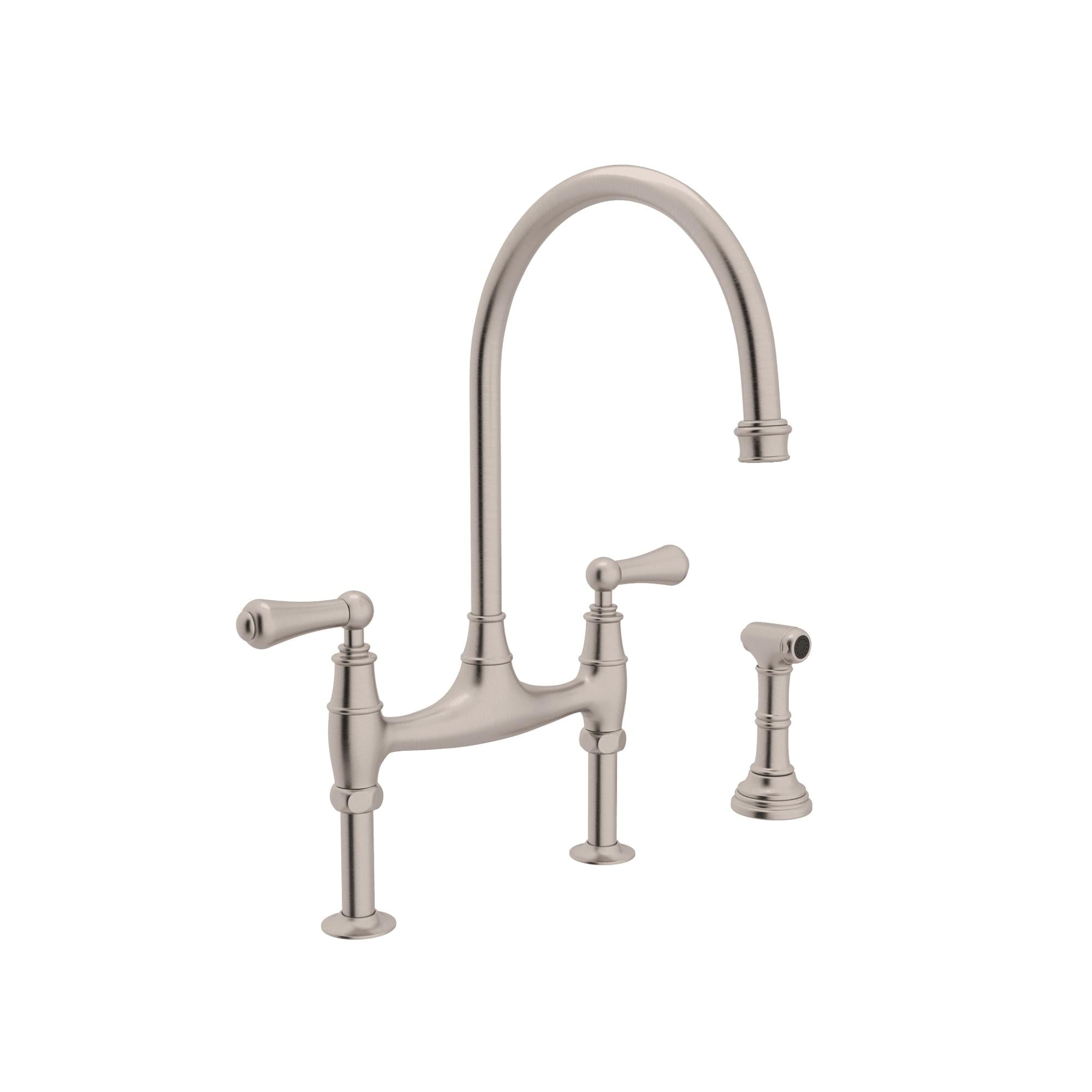 Perrin & Rowe U.4719 Georgian Era Bridge Kitchen Faucet With Side Spray