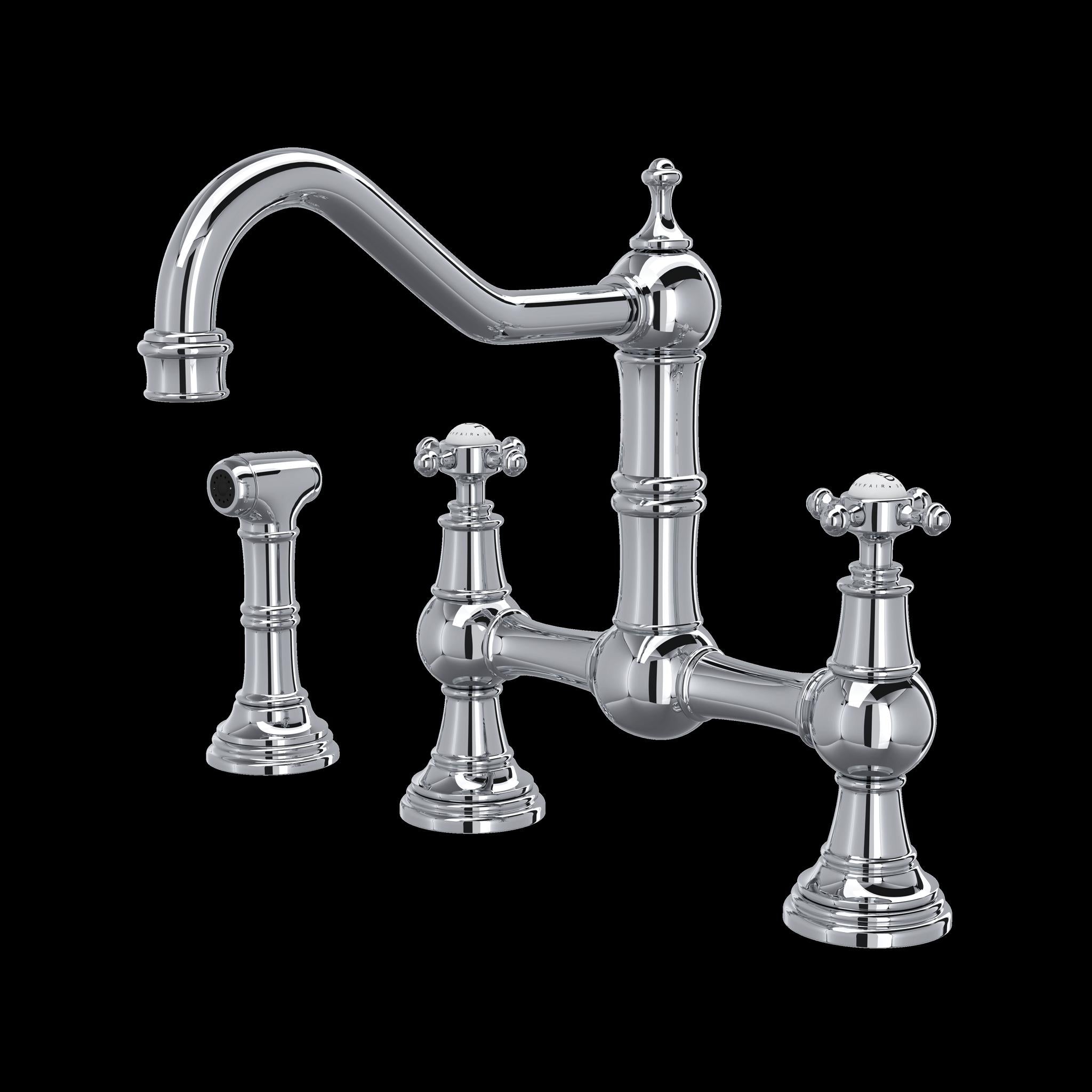 Perrin & Rowe U.4755 Edwardian Bridge Kitchen Faucet With Side Spray