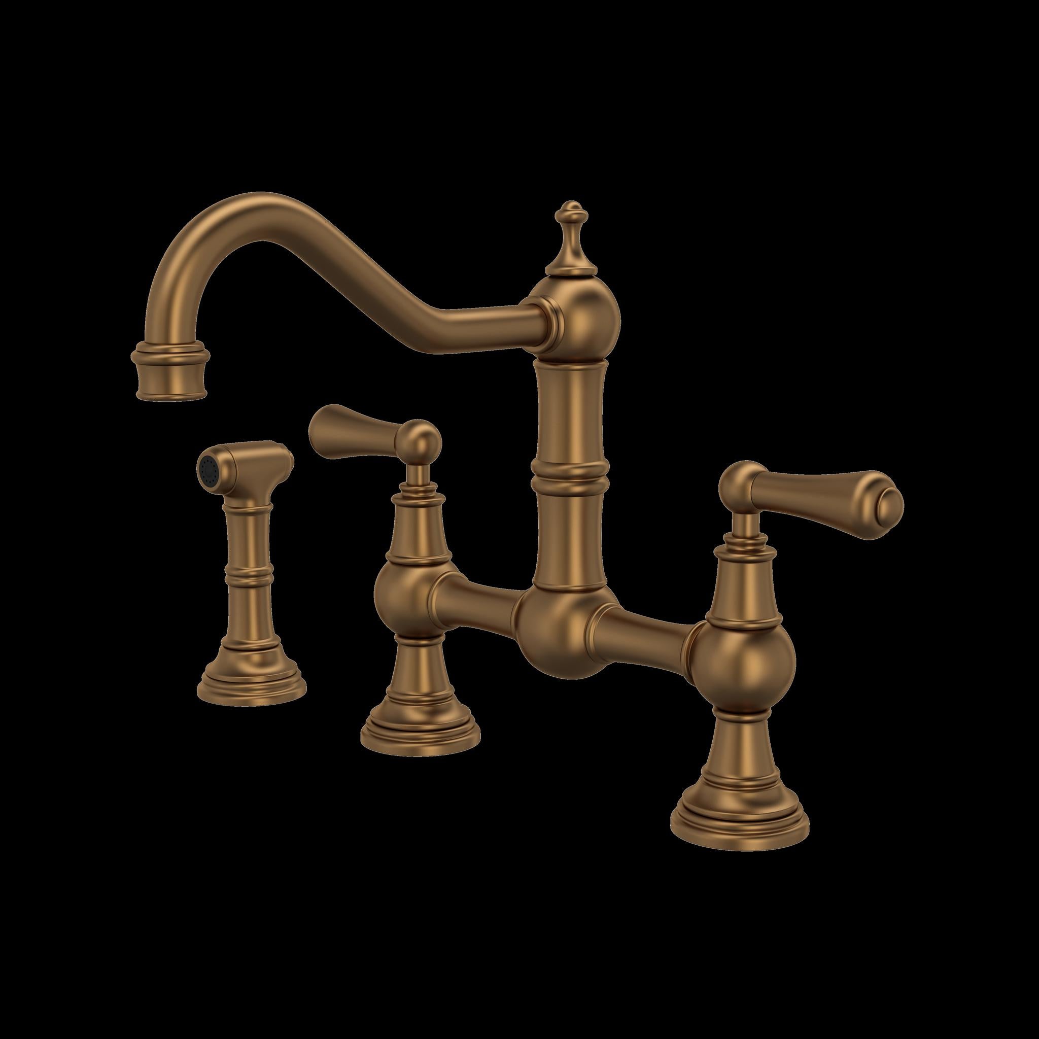 Perrin & Rowe U.4756 Edwardian Bridge Kitchen Faucet With Side Spray