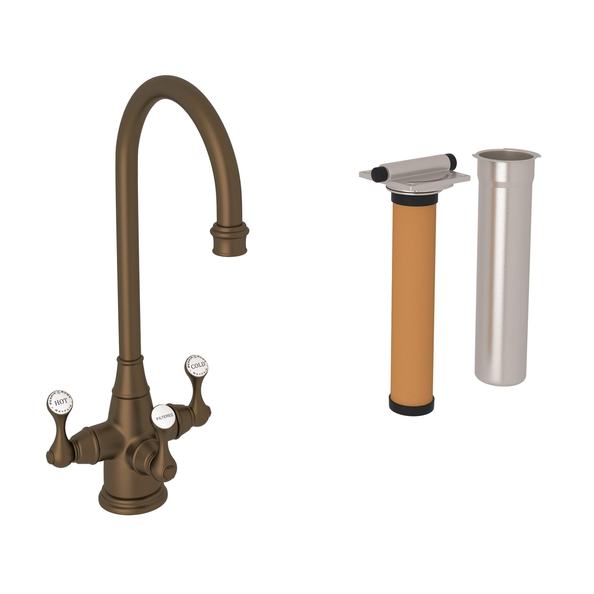 Perrin & Rowe U.KIT1220 Georgian Era Three Handle Bar/Food Prep Filter Kitchen Faucet Kit