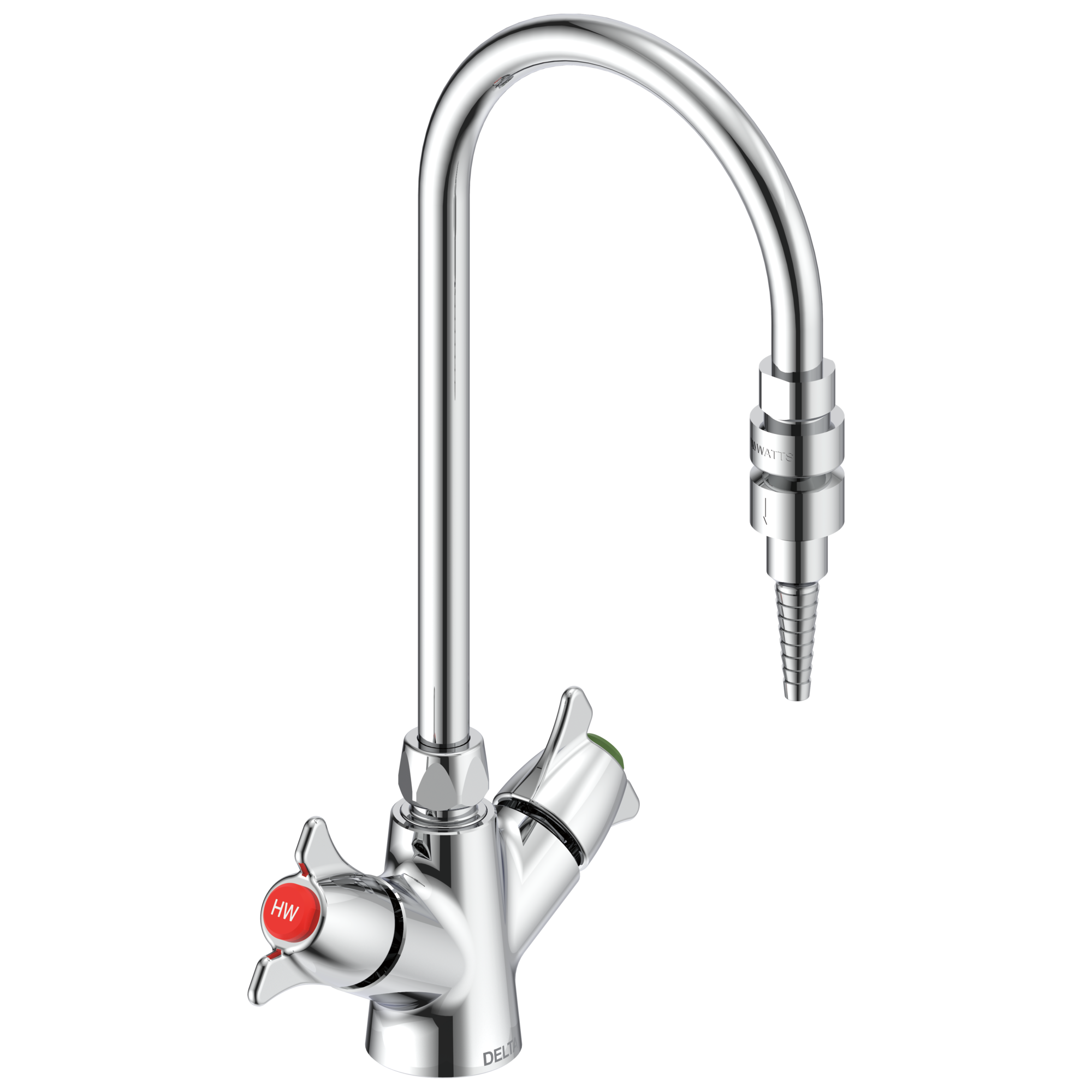 Delta W6760-9 Commercial Two Handle Deck Mount Single Shank Laboratory Mixing Faucet