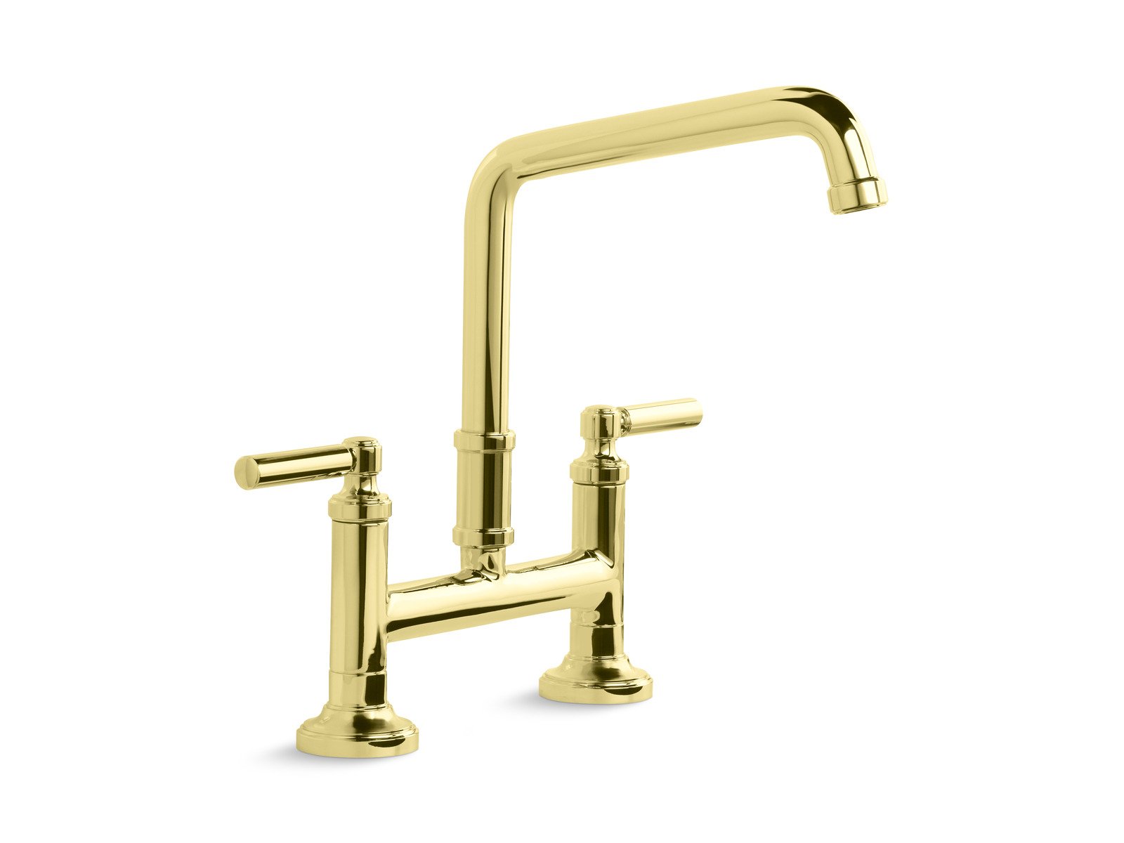 Kallista P25001-00-CP Quincy Deck-Mount Bridge Faucet, Lever Handles