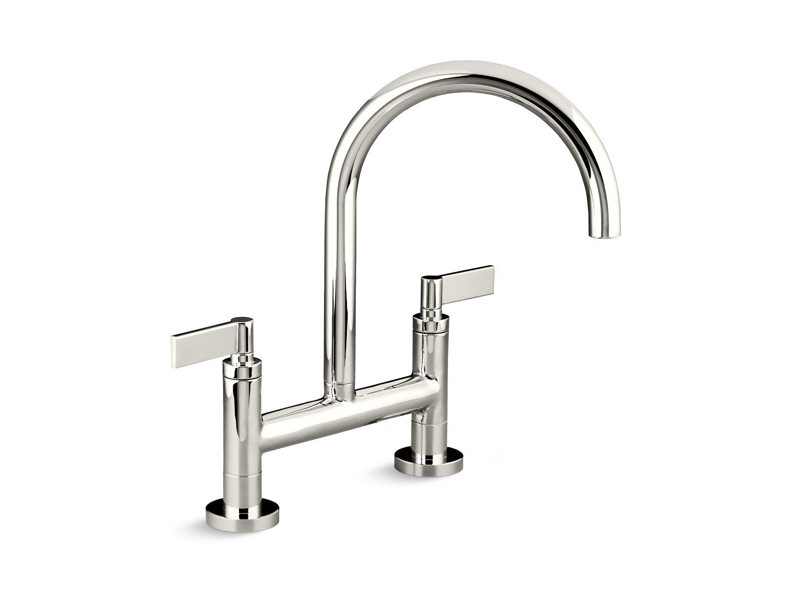 Kallista P25202-LV-CP One Deck-Mount Bridge Kitchen Faucet, Lever Handles