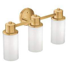 Moen DN0763 Brushed gold three globe bath light