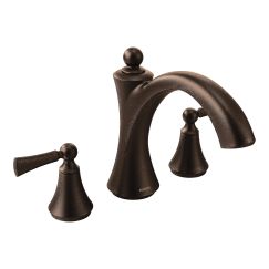 Moen T653 Wynford Two Handle Deck Mount High-Arc Roman Tub Faucet Trim Kit with Lever Handles