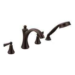 Moen T654 Wynford Two Handle Deck Mount Roman Tub Faucet with Handshower