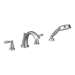 Moen T924 Brantford Two Handle Low Arc Roman Tub Faucet Includes Hand Shower