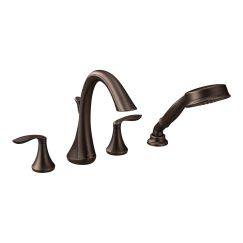 Moen T944 Eva Two Handle High Arc Roman Tub Faucet Includes Hand Shower