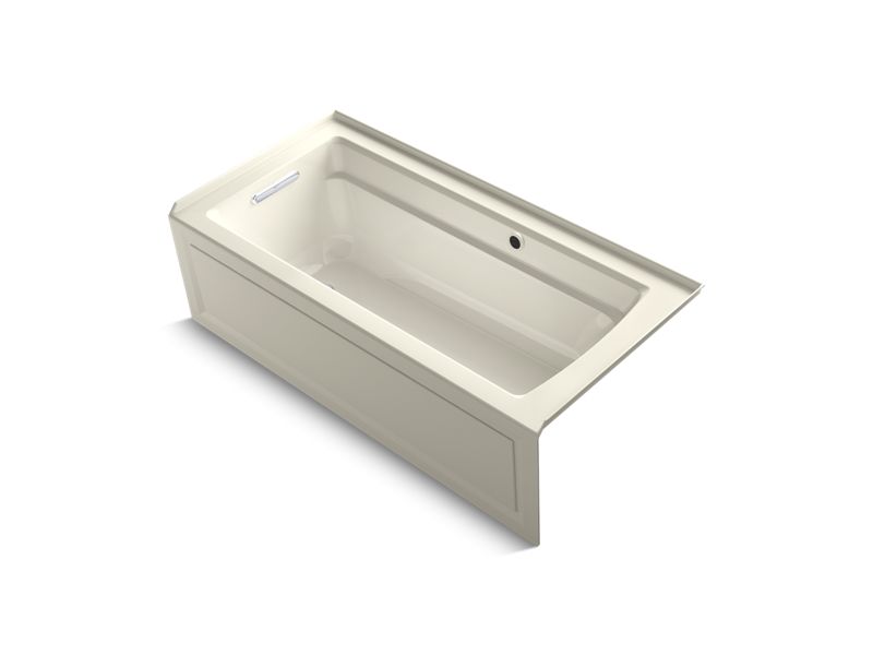 KOHLER K-1948-LAW Archer 66" x 32" alcove bath with Bask heated surface, integral apron, integral flange, and left-hand drain