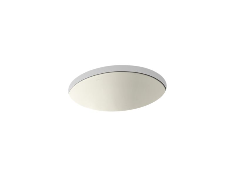 KOHLER K-2205-G Caxton 19-1/4" oval undermount bathroom sink with glazed underside, no overflow