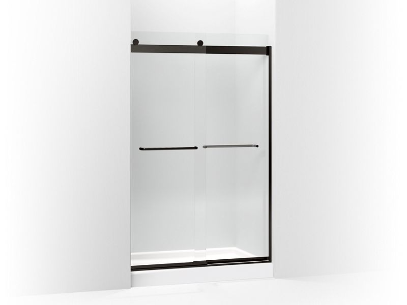 KOHLER K-706014-L Levity Sliding shower door, 74" H x 44-5/8 - 47-5/8" W, with 1/4" thick Crystal Clear glass