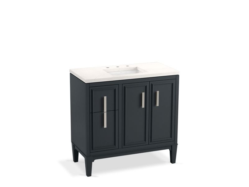 KOHLER K-33545-ASB Southerk 36" bathroom vanity cabinet with sink and quartz top