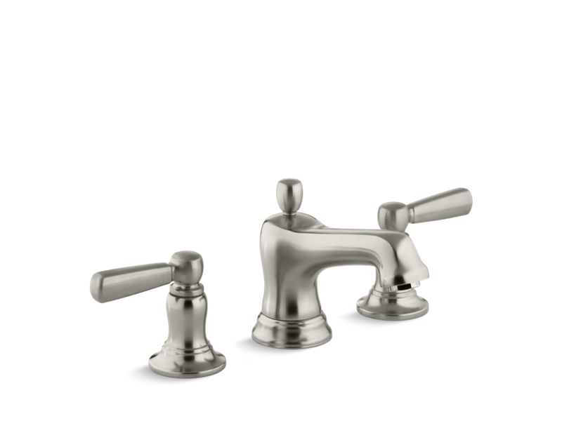 KOHLER K-10577-4 Bancroft Widespread bathroom sink faucet with metal lever handles