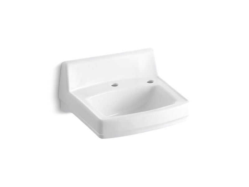 KOHLER K-2031-NR Greenwich 20-3/4" x 18-1/4" wall-mount/concealed arm carrier bathroom sink with single faucet hole, no overflow and right-hand soap dispenser hole