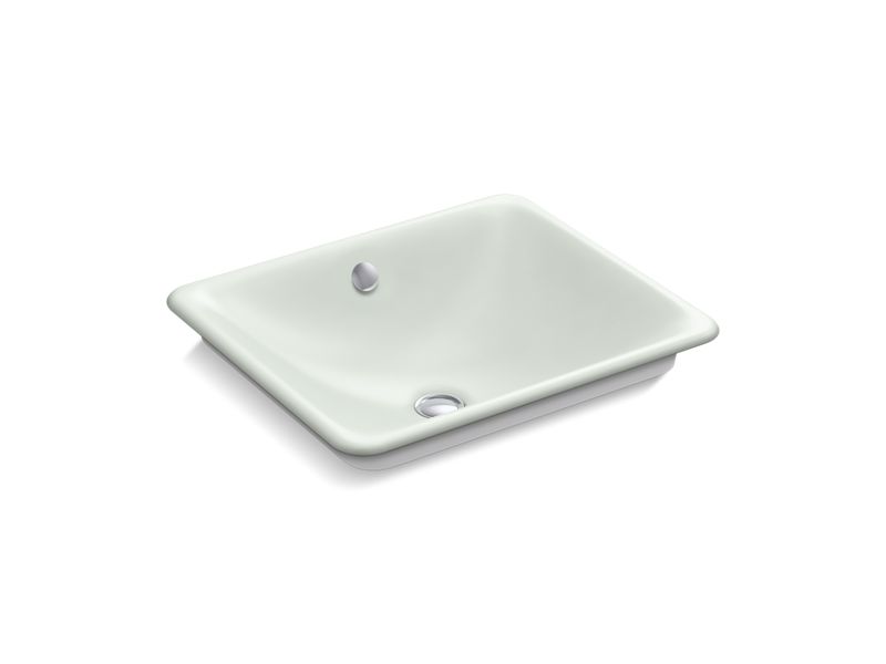 KOHLER K-5400-W Iron Plains Rectangle Bathroom sink with White painted underside