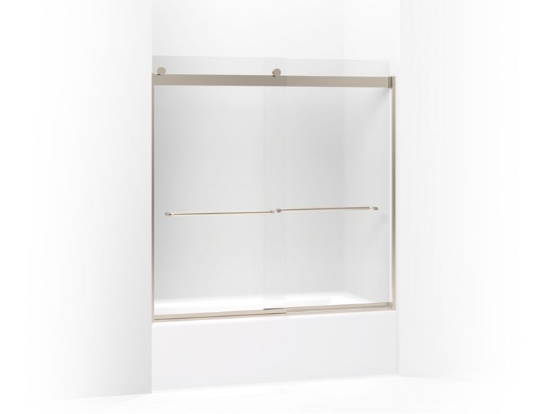 KOHLER K-706006-D3 Levity Sliding bath door, 59-3/4" H x 56-5/8 - 59-5/8" W, with 1/4" thick Frosted glass