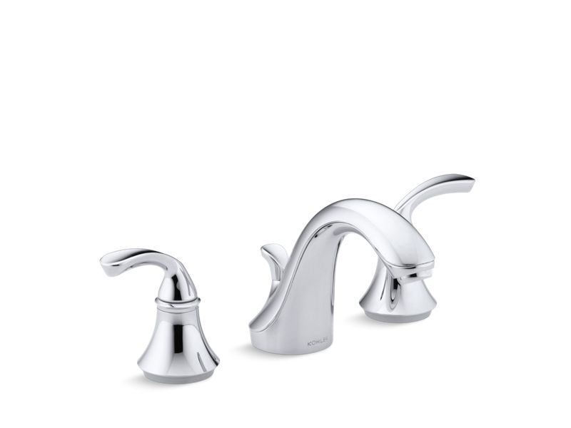 KOHLER K-10272-4 Fort Widespread bathroom sink faucet with sculpted lever handles