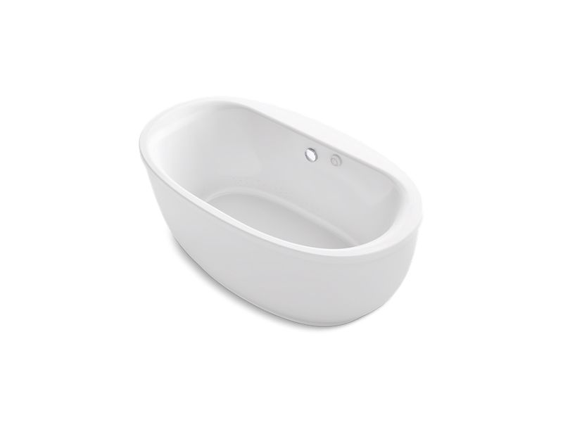 KOHLER K-1967-GHW Sunstruck 65-1/2" x 35-1/2" freestanding Heated BubbleMassage air bath with Bask heated surface and fluted shroud