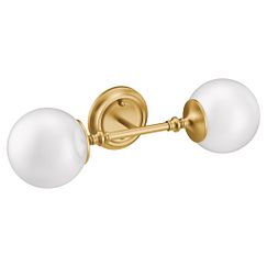 Moen YB0562 Brushed gold two globe bath light