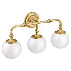 Moen YB0563 Brushed gold three globe bath light