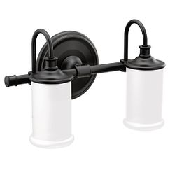 Moen YB6462 Matte black two globe bath light